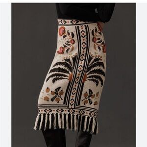 Farm Rio sand palms paradise knit midi skirt